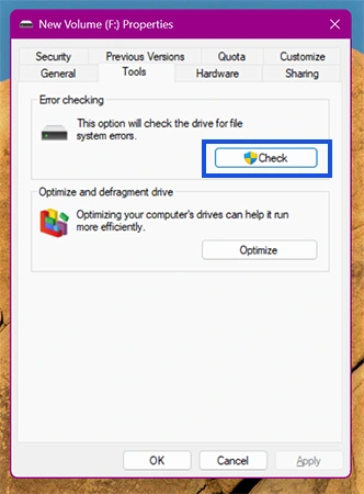 Check for errors