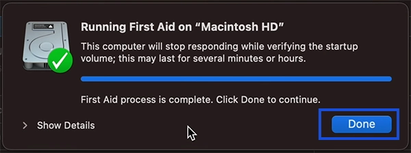  Done button