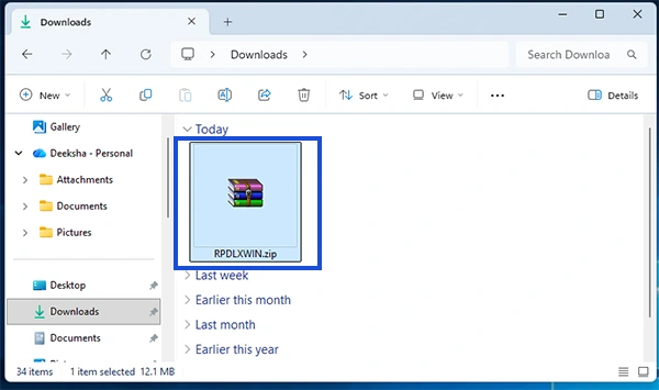 Double-click ZIP file to extract