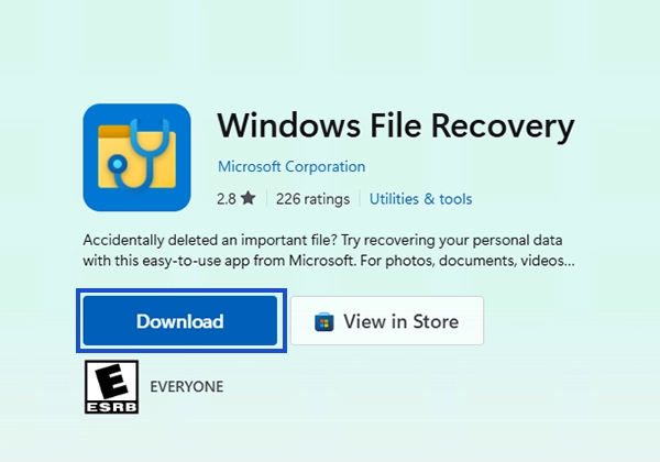 Download and Install Windows File Recovery