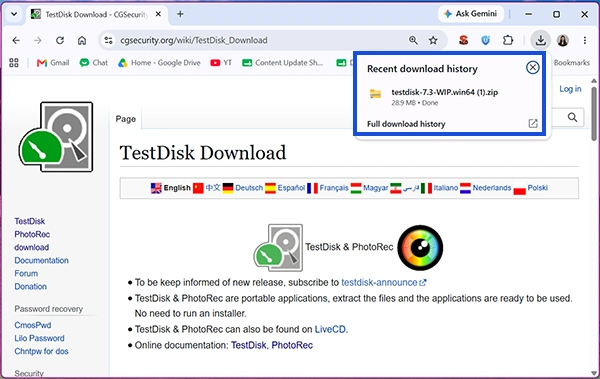 Download testdisk