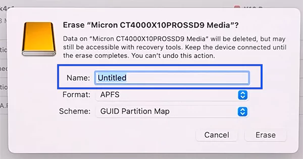 Enter Drive Name