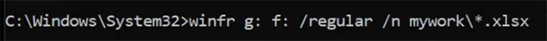 Enter winfr Command