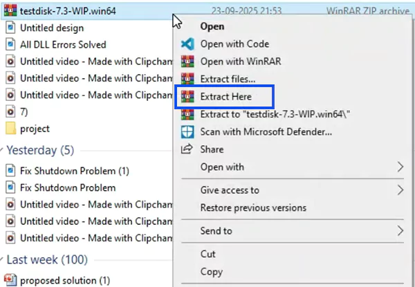 Extract from Downloads