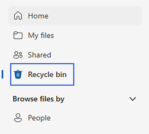 Go to the Recycle bin