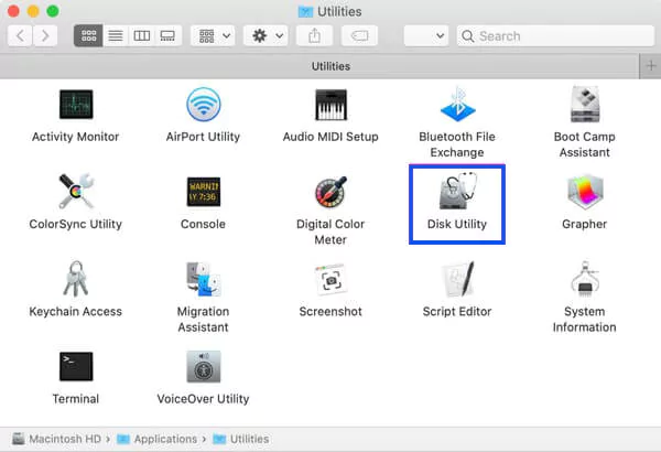 Open Disk Utility