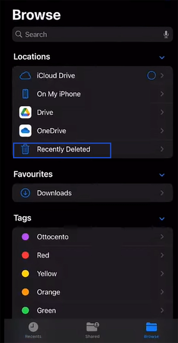 Recently downloaded in the Photos app
