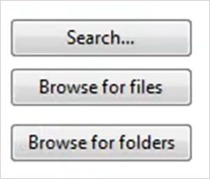 Select Browse for files, Browse for folders, or Search