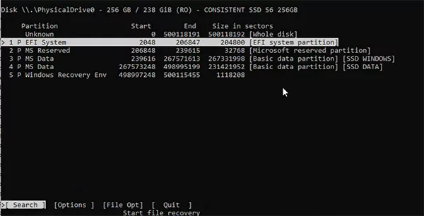 Select Partition Type