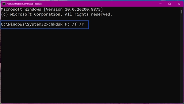 chkdsk command