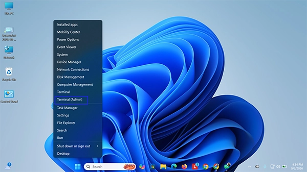 Open Terminal (Admin)