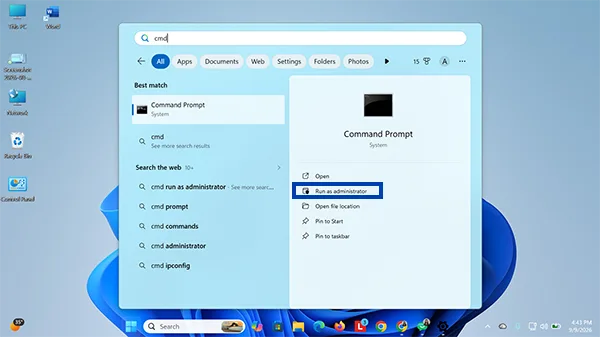 Run Command Prompt as administrator