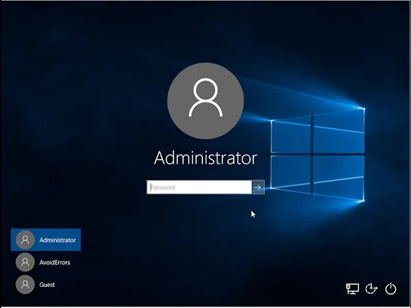 Sign in to the Administrator account