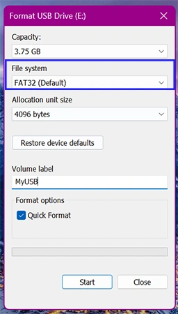 Select File System